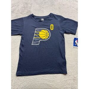 NBA Indiana Pacers Tyrese Haliburton 0 Youth Large 12/14 Navy Blue T-Shirt NWT